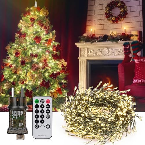 Diealles Shine Lichterkette Innen, 5M 300LED Lichterkette Innen mit Stecker, Warm Lichterkette mit Fernbedienung Timer, Lichterkette mit Schalter für Weihnachten Garten Balkon