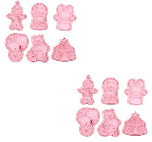 MAGICLULU 12pcs Plastic Cookie Cutters Circus Theme Cookie Molds for Baking Cutters for Biscuit Fondant Birthday Stamps