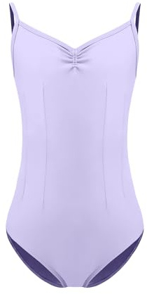 ZYXWVU Ballett Trikot Mädchen Ballett Body Teenager TanzBody Gymnastikanzug Trikot Leibchen für Kinder | Verstellbare Spaghetti-Träger, Prinzessinnennähte, verstellbare Kordelzüge an Ausschnitt und Rücken, V-Rücken