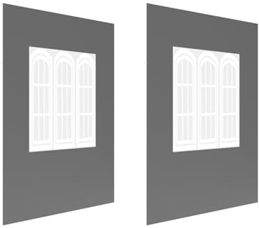 2 paredes laterales de gazebo de 3 x 3 m, tela Oxford, con plástico y ventanas, adecuadas para carpa de jardín y cenador exterior, 300 x 300 cm (gris)