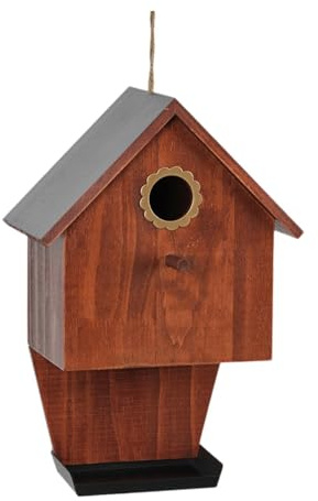 F Fityle Nichoir en Bois à Suspendre à l'extérieur avec mangeoire, nichoir Robuste pour décoration de Jardin, merles Bleus, pinsons, Oiseaux