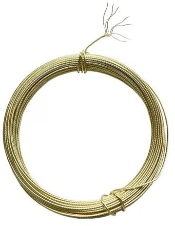 Zenfony 32.8 Feet/10m Brass Picture Hanging Wire, 0.75mm Heavy Duty Metal Picture Frame Wire, Braided Hanging W-ire for Frames, Mirrors, Artwork, Clocks