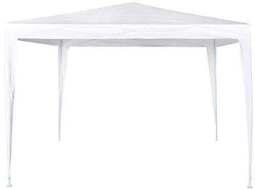 AKTIVE Tente Démontable Blanche 3X3 M pour Jardin, Terrasse ou Plage, Gazebo Extérieur, Structure Acier, Toiture Polyéthylène, Résistante, Imperméable 90 g, M², Montage Rapide sans Outils (53857)