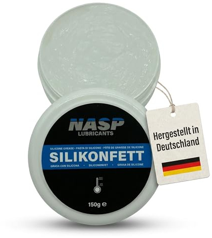 NASP Silikonfett Silikonpaste – Wasserabweisende Schmierung – 150g Dose – Made in Germany, temperaturbeständig