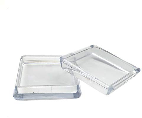 Enkotrade 4 Stück Möbeluntersetzer für eckige Möbelfüße, 30x30 mm, Möbelschutz, Möbelgleiter, Stuhlgleiter, Bodenschoner