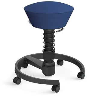 aeris Swopper Air – Ergonomischer Hocker mit extra weicher Polsterung – Bürohocker höhenverstellbar mit Rollen –Sitzhocker für einen gesunden Rücken, Feder Standard