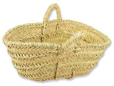 HERSIG - Capazo de Esparto Ovalado | Capazo Leñero Interior - 53-58 x 30-36 x 32 cm (Medidas aproximadas)