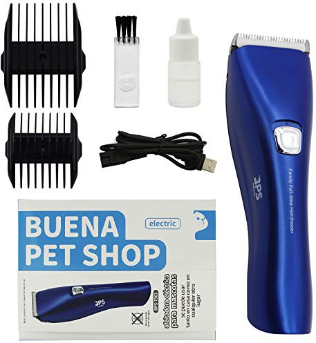 BPS Cortapelo para Perro Gato Esquiladora Eléctrica Maquina Cortar Pelo Perro Recargable Bajo Nivel de Ruido Color Azul BPS-7903