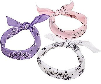 Urban Classics Multicolor Bandana 3-Pack, violet+white+rose, one size