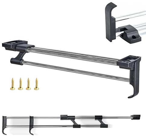 ALUSFERA Ausziehbare Kleiderstange - Kleiderbügelhalter Ausziehbar aus Metall - Schrankstange Verstellbar für Platzersparnis und bessere Zugänglichkeit