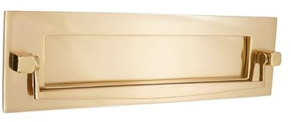 Infinity Decor 10x 3 Solid Brass Victorian Traditional Letter Plate/Box with Door Knocker – Polished Brass Postal Knocker with Heavy Sprung Mechanism.