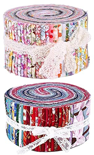 Colcolo 72Pcs 2.5x39 Precut Cotton Jelly Roll Fabric Strips for Quilting | Soft Durable Cotton, Floral Assorted Prints, Ideal for Quilting, Sewing, DIY Crafts, Home Decor, and School Projects & More