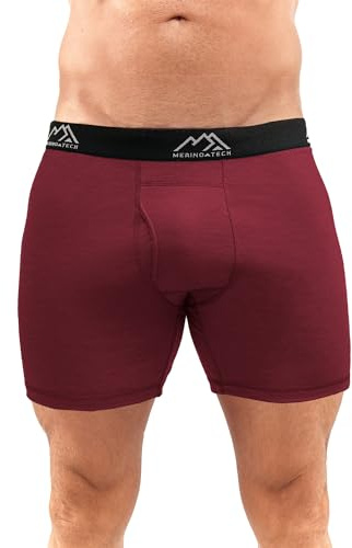Merino.Tech Calzoncillos Tipo bóxer 100% de Lana Merino para Hombre | Cintura elástica, sin rozaduras en entrepierna, transpirables, uso diario