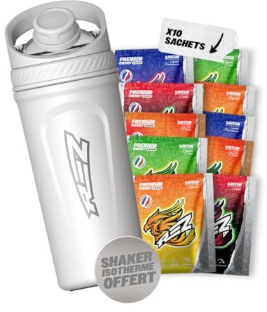 Rez® - Pack Starter Boisson Energisante Poudre - Decouverte 5 Saveurs - Sans Sucre - Aromes Naturels - 30 Calories - Fabrique en France - Pack Standard
