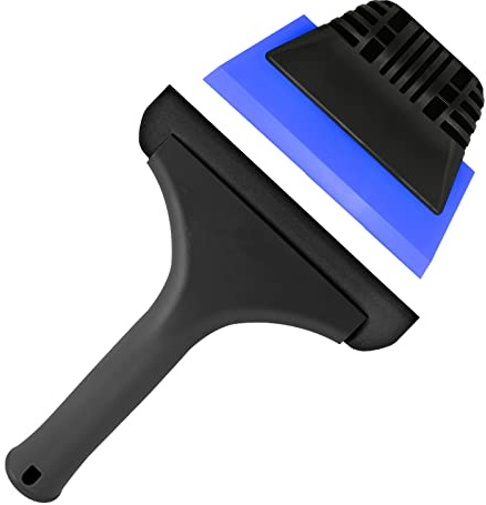 EHDIS Silikon Fensterabzieher Kit mit Abzieher 6INCH und 5INCH, Scheibenabzieher Auto, Weiches mit Silikonlippe, für Dusche, Fenster, Glas, Autoscheiben, Window Tint Kit, Schwarz+Blau