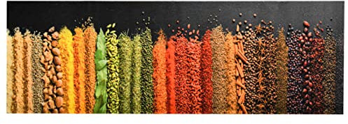 LAPOOH Küchenteppich Waschbar, Teppich Küche, Küchenläufer, Läufer Küche, Teppich Läufer, Teppich Für Die Küche, Gewürze 60x300 cm