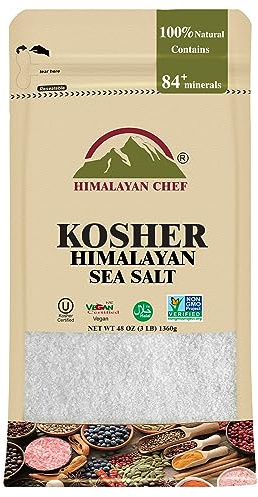 Himalayan Chef Koscheres Meersalz, feinkörniges koscheres Salz, Ersatz für Tafelsalz, nicht jodiert, komplett natürlich, keine Zusatzstoffe – 1,4 l Beutel