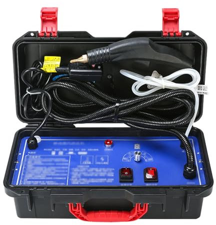 Limpiador de vapor de alta presión para coche y hogar, limpiador de vapor de mano con cabezales de cepillo para limpieza profunda de cocina, suelos, baño, color negro