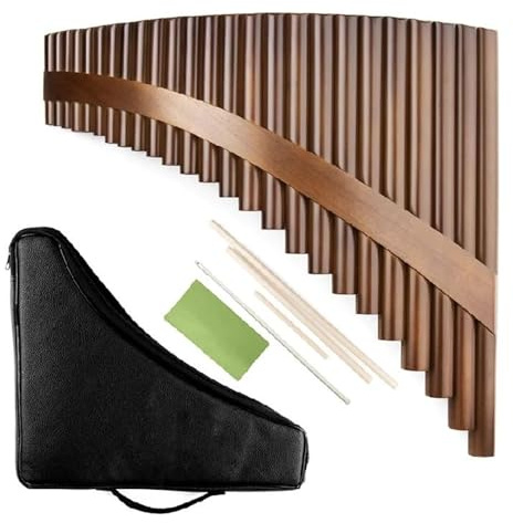 Panflöte aus Bambus 22 Pfeifen Panflöte G-Tonart Panflöte Holzblasinstrument Bambus Panflöte Bitterbambus Über 4 Jahre(Left)