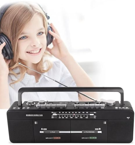 Lecteur de cassettes double - Enregistreur de cassettes - Radio FM/SW/WM - Disque MP3/U, lecture de carte TF - Enregistrement/transcription en un clic - Pour les amateurs de musique et d'audio