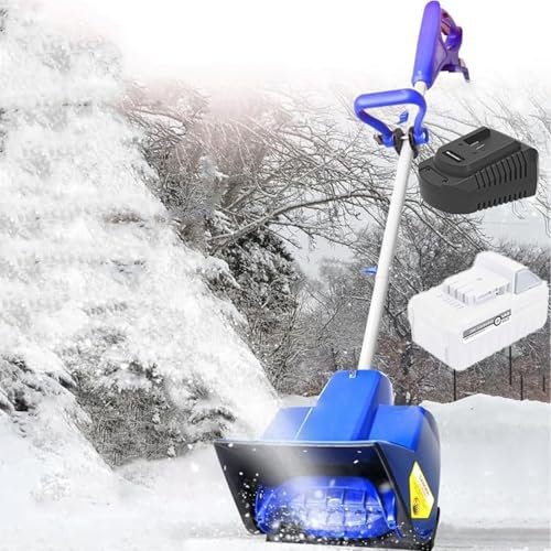 Pala da neve elettrica portatile, pala da neve senza spazzole a batteria da 1200 W, spazzaneve elettrico pala da neve, profondità di sgombero neve 17,8 cm e larghezza 28 cm, for casa,strada scolastica