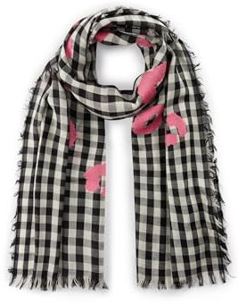 CODELLO Fil-Coupe Schal mit Karo-Muster und Leo-Spots