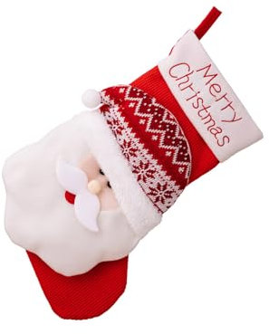 Ldabrye Weihnachtsstrumpf, weicher Stoff, Baumverzierung, gestrickt, für Kinder, Geschenktasche, Weihnachtsmann/Schneemann/Hirsch, Weihnachtssocken-Dekoration