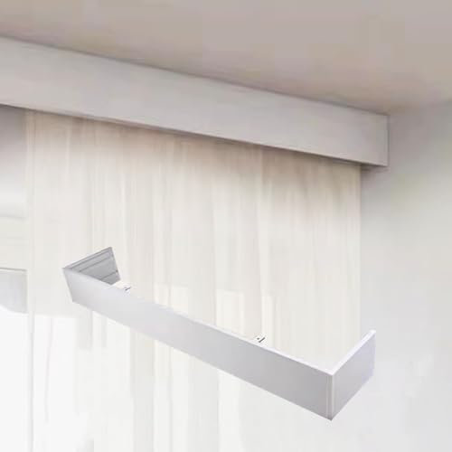 Generisch Verdunkelungsvorhang-Volantbox zur Deckenmontage, Metall-Raumteiler-Querbehang ohne Schiene, 100–700 cm Vorhangkassette für Fenster, Schlafzimmer, Wohnmobil (4 m/13 Fuß)