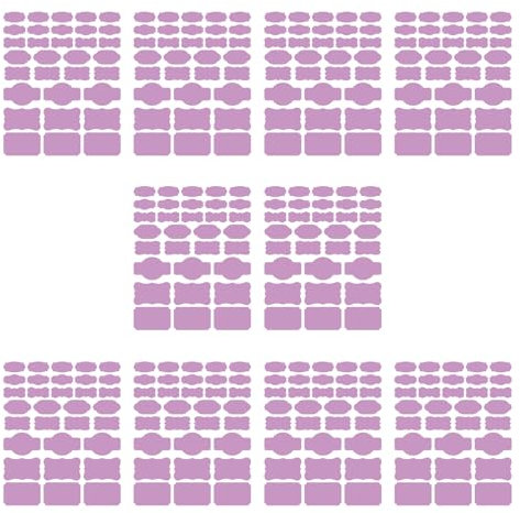 Lot de 10 feuilles d'étiquettes en papier pour pots à épices et verres à vin, idéales pour une commande soignée et respectueuse de l'environnement