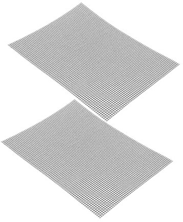 GLEAVI 2pcs Non Stick Grill Mesh Mats Reusable Bbq Accessories for Outdoor Grilling High Temperature Resistant Easy to Clean for Meat and Vegetables