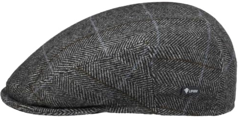 Lipodo Flat Cap with Checked Pattern Women/Men Anthracite 7