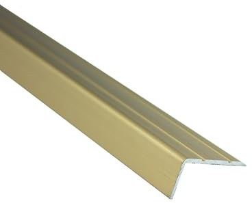 Alu L-Profil Treppe Fliesenschiene Laminat matt 2,7m 12mm gold Aluminium | Für saubere Stufenkanten und geschützte Treppenabschlüsse, 12mm Profilhöhe, 2,7m, Aluminium, matt, gold, für Stufenbereiche