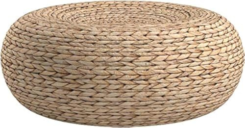 MAHAO Straw Flat Seat Cushion, Handmade Floor Pouf Mat, Ottoman Footstool for Meditation, Zen, Yoga Practice or Buddha (15.7 Dia. x 6.3 H)