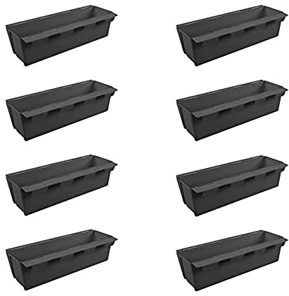 ARTECSIS Paletten Blumenkasten 8er Set Anthrazit Pflanzkasten Einsatz Europalette 37cm