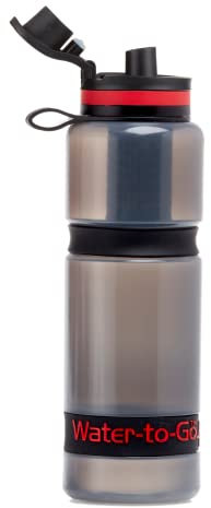 WATER TO GO Active BPA-free reusable water purifier sports bottle with leakproof filter - perfect for travel, camping, hiking, biking, cycling and survival in emergencies (75CL, RED)