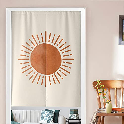 Hiseng Japanischer Gardinen Noren Tür Vorhang, Leinen Partition Türvorhang Restaurant Home Schlafzimmer Vorhang Wand Tapisserie, für die Heimtextilien Raumteiler (Sonne,85x180cm)