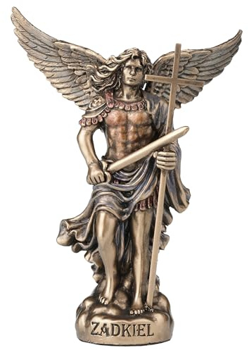 Veronese Design 4 Zadkiel der Erzengel der Barmherzigkeit Polystone handbemalte Bronze-Oberfläche Sammelfigur Heimdekoration