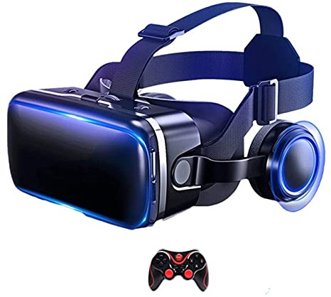 SMSOM VR Auriculares compatibles con iOS y teléfonos Android | Gafas de Realidad Virtual 3D | Ajustable VR Gafas - Regalo for niños y Adultos. (Color : B)