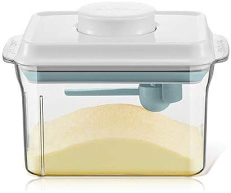 Luftdichte Milchpulver-Spender, Tragbarer Milchpulver-Kasten,Milchpulver Behälter mit Löffel, Einhandbedienung, Abnehmbar, zur Aufbewahrung von Baby Milchpulver, Obst und Lebensmitteln(2300ml)
