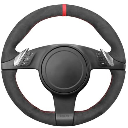 MEWANT DIY Auto Lenkradbezug Zubehör für Porsche 911 (991) 2009-2016 / Boxster (981) 2009-2016 / Cayman (981) 2009-2016 / Cayenne 2011-2014 / Panamera 2010-2016 für Porsche 911
