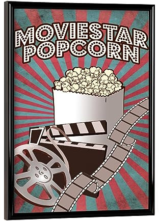artboxONE Poster mit schwarzem Rahmen 18x13 cm Film Moviestar Popcorn - Bild popcorn clapboard film
