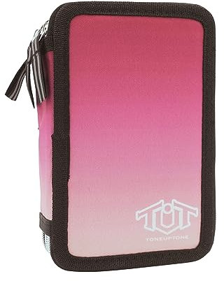 Goldkids Federmäppchen Federtasche Federmappe XXL Schüleretui Federtasche Federpenal Schulmäppchen ToneUpTone Ombre 3 Fächer 45-teilig gefüllt inkl Hausaufgabenheft