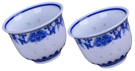 MAGICLULU Porzellan Teetassen mit Dekorativem Design 2 Stück im Vintage Stil Chinesische Teetassen und Elegantem Retro Look für Teezeremonie und Küchenausstattung