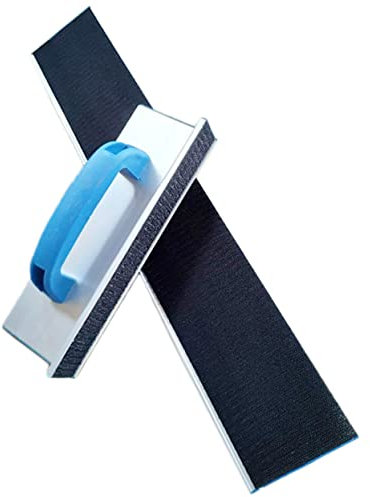 WOONEKY 2 soportes de papel de lija autoadhesivos para esquinas con asa, marco de plástico ligero para paredes y ergonómico y antideslizante