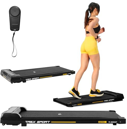 TREX SPORT Walking Pad TX-300WP AERO | Laufband Schreibtisch mit Fernbedienung, LED-Anzeige, bis 6 km/h | Laufband für zuhause