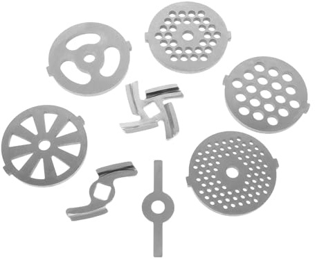 Cabilock 8Pièces Plaque de Hachoir à Viande Acier Inoxydable Accessoires pour Hachoir à Viande Plaques avec Ouverture