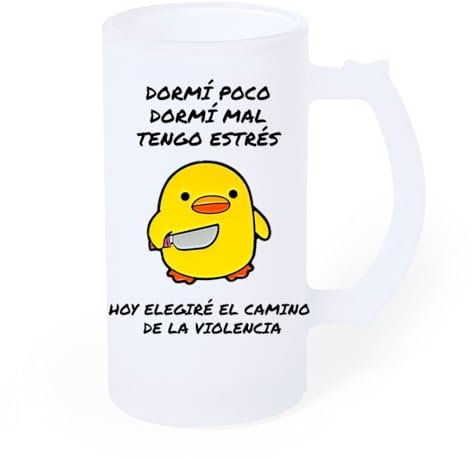 Genérico Jarra 500Ml de cerveza helada Hoy elegiré el camino de la violencia - Jarra bebida refresco cristal esmerilado medio litro - Original regalo Padre Madre Cumpleaños grabado con asa.