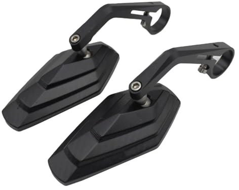 Kettennieter Motorrad Motorrad Rückspiegel Großes Sichtfeld Seitenspiegel Aluminiumlegierung Herstellungsprozess Moped Zubehör Spiegel Motorrad(Black)
