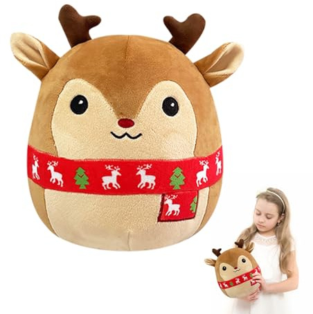 20cm Weihnachten Plüschtier Rentier, 8’’ Kleines Kuscheltier Weihnachten Flauschiger Stofftier Stoffpuppe Spielzeug für Kinder,Weiche Elch Plüschtiere für Weihnachts Geburtstag Heim (Hirsch)