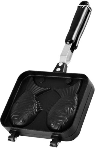 Fiorky Double Fish Shaped Taiyaki Dessert Waffle Cake Maker Pan Non Stick Japanese Pancake Double Pan Aluminum Alloy Taiyaki Baking Pan
